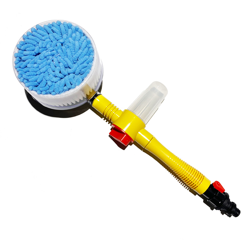 New auto 360 degree water flow rotating car wash brush with soap